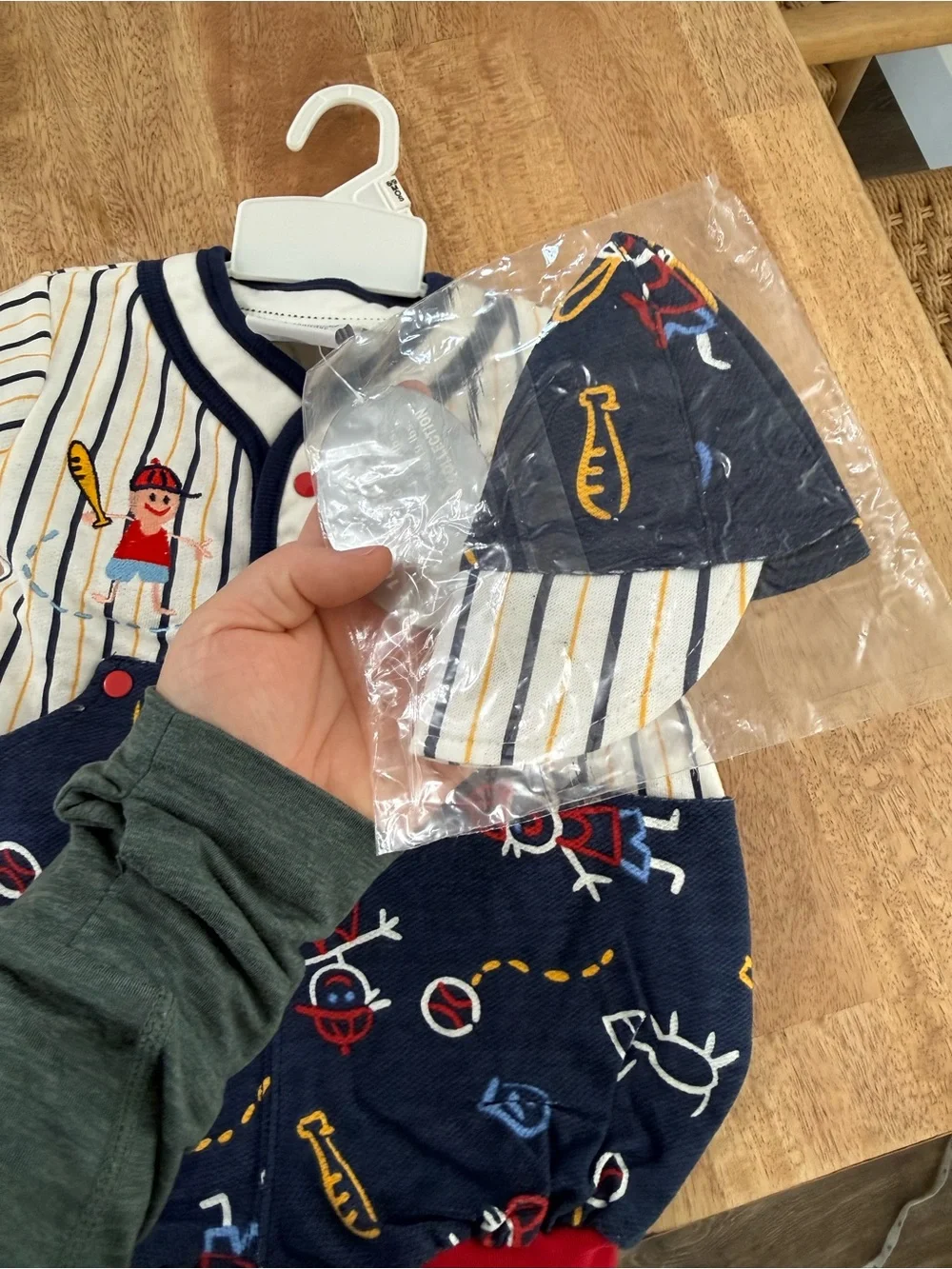 Vintage 100% Cotton O-Baby‎ Baseball Bubble Romper
